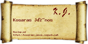 Kosaras János névjegykártya