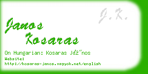 janos kosaras business card